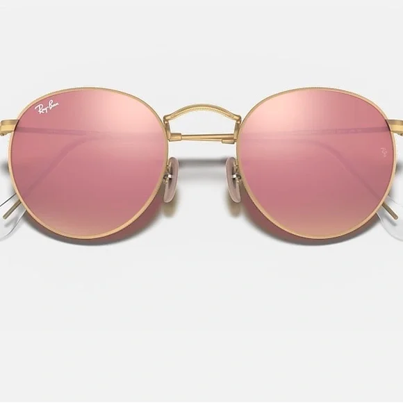 Ray-Ban Gold Frame Sunglasses with Pink Lenses Ray Ban RB 3025 Aviator Polarized Sunglasses Gold Frame Pink  main image 3